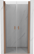 Mexen Mist porte de douche pivotante 75 cm, transparent, cuivre brossé - 8A7-075-000-65-00