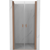 Mexen Mist porte de douche battante 85 cm, transparent, cuivre brossé - 8A7-085-000-65-00