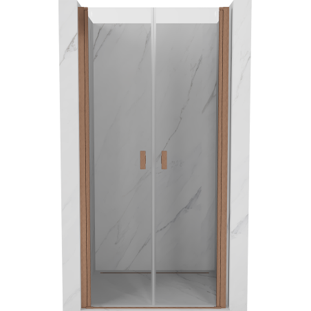 Mexen Mist porte de douche pivotante 100 cm, transparent, cuivre brossé - 8A7-100-000-65-00