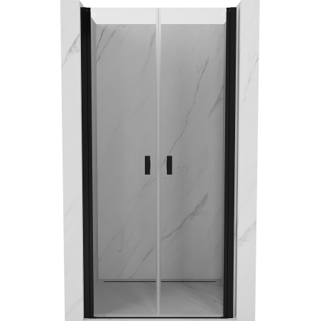 Mexen Mist porte de douche battante 75 cm, transparent, noir - 8A7-075-000-70-00