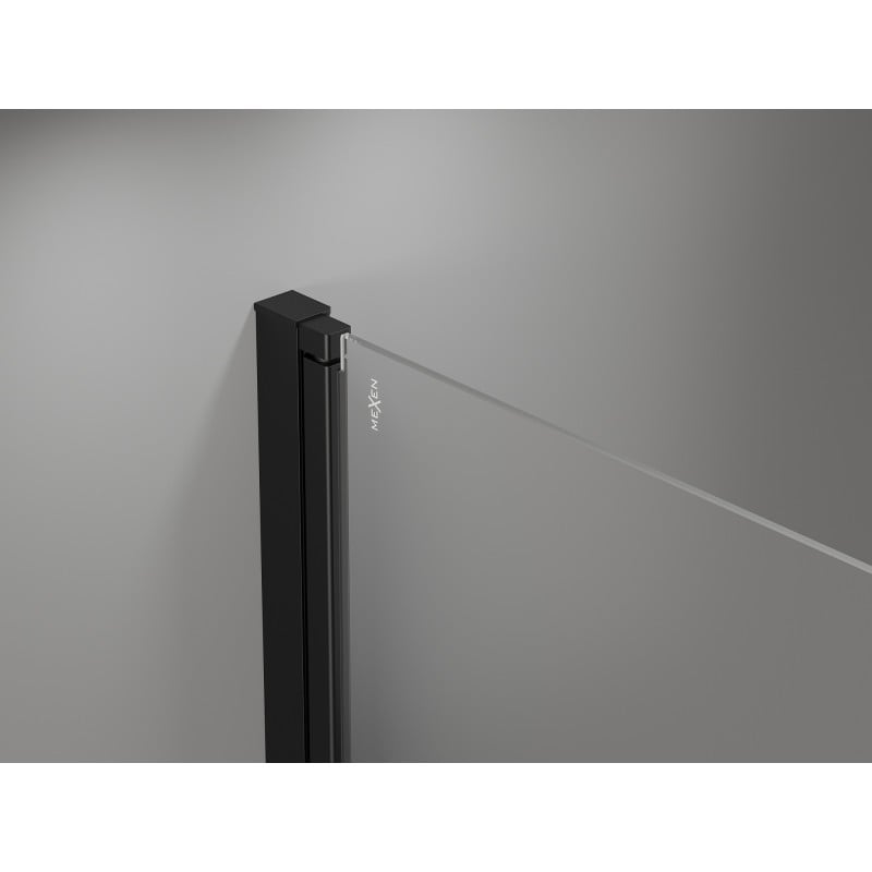 Mexen Mist porte de douche pivotante 70 cm, cadre noir, noir - 8A7-070-000-70-70