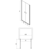 Mexen Mist porte de douche pivotante 120 cm, cadre noir, noir - 8A7-120-000-70-70