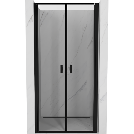 Mexen Mist porte de douche battante 120 cm, cadre noir, noir - 8A7-120-000-70-70