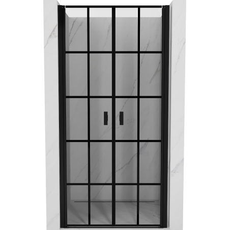 Mexen Mist porte de douche pivotante 85 cm, grille noire, noir - 8A7-085-000-70-77