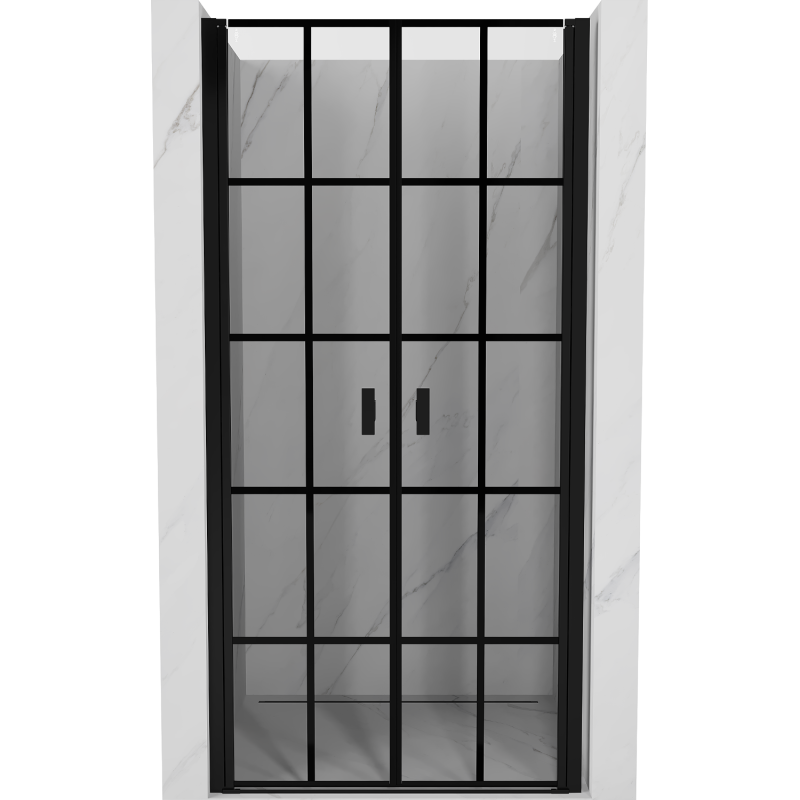 Mexen Mist porte de douche pivotante 90 cm, grille noire, noir - 8A7-090-000-70-77