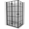 Mexen Mist-F Duo cabine de douche pliante gauche 95 x 75 cm, grille noire, noir - 8A6-095L-075P-70-77