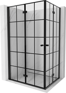 Mexen Mist-F Duo cabine de douche pliante gauche 85 x 80 cm, carreau noir, noir - 8A6-085L-080P-70-77