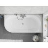 Mexen Silo baignoire autoportante d'angle droite cannelée 170 x 80 cm, blanc/gris, trop-plein gris canon brossé