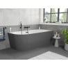 Mexen Silo baignoire îlot d'angle droit rainuré 170 x 80 cm, blanche/grise, trop-plein noir - 52891708062P-70