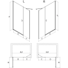 Mexen Mist-B porte de douche pivotante 100 cm, transparent, doré - 8A2-100-001-50-00