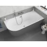 Mexen Silo baignoire autoportante d'angle droite rainurée 170 x 80 cm, blanc/gris, trop-plein gun metal - 52891708062P-95