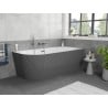 Mexen Silo baignoire autoportante d'angle droite rainurée 170 x 80 cm, blanc/gris, trop-plein gun metal - 52891708062P-95