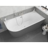 Mexen Silo baignoire autoportante d'angle droite rainurée 170 x 80 cm, blanc/gris, trop-plein nickel brossé - 52891708062P-97