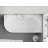 Mexen Silo baignoire îlot d'angle droit nervurée 170 x 80 cm, blanc/gris, trop-plein nickel brossé - 52891708062P-97