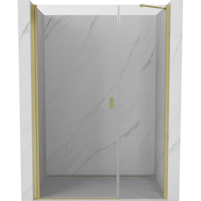 Mexen Mist-B porte de douche pivotante 100 cm, transparent, or brossé - 8A2-100-001-55-00
