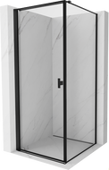 Mexen Mist-B cabine de douche pivotante gauche 70 x 70 cm, cadre noir, noir - 8A2T-070-070-70-70-L