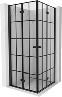 Mexen Mist-F Duo cabine de douche pliante 100 x 100 cm, grille noire, noir - 8A6-100L-100P-70-77