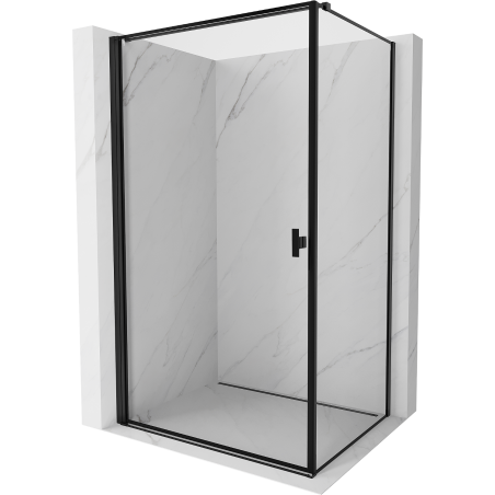 Mexen Mist-B cabine de douche pivotante gauche 100 x 85 cm, cadre noir, noir - 8A2T-100-085-70-70-L