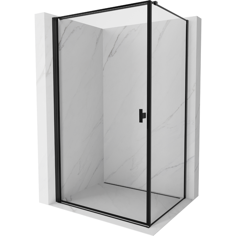 Mexen Mist-B cabine de douche pivotante gauche 70 x 90 cm, cadre noir, noir - 8A2T-070-090-70-70-L