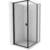 Cabine de douche Mexen Mist-B, porte battante gauche, 100 x 100 cm, cadre noir, noir - 8A2T-100-100-70-70-L