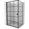 Mexen Mist-B cabine de douche pivotante gauche 100 x 90 cm, grille noire, noir - 8A2T-100-090-70-77-L