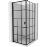 Mexen Mist-B cabine de douche pivotante gauche 100 x 100 cm, grille noire, noire - 8A2T-100-100-70-77-L