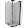 Cabine de douche à charnière droite Mexen Mist-B 70 x 70 cm, cadre noir, noir - 8A2T-070-070-70-70-P