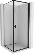 Cabine de douche battante Mexen Mist-B droite 80 x 80 cm, cadre noir, noir - 8A2T-080-080-70-70-P