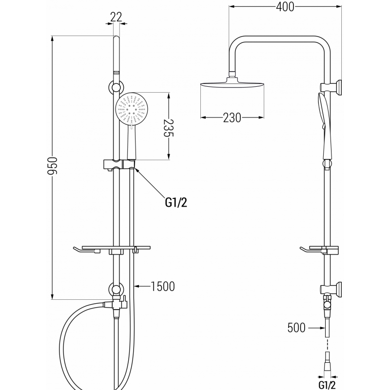 Mexen T67 colonne de douche, chrome/blanc - 798676793-00