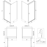 Mexen Mist-B cabine de douche battante droite 100 x 95 cm, cadre noir, noir - 8A2T-100-095-70-70-P