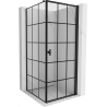 Cabine de douche à porte battante droite Mexen Mist-B 70 x 70 cm, grille noire, noir - 8A2T-070-070-70-77-P