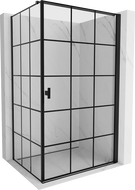 Mexen Mist-B cabine de douche pivotante droite 70 x 80 cm, grille noire, noire - 8A2T-070-080-70-77-P