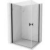 Mexen Mist-B Duo cabine de douche pivotante 85 x 75 cm, transparente, noire - 8A2-085-075-70-00