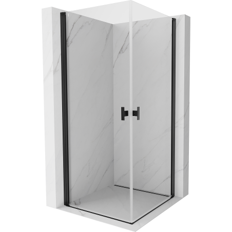 Mexen Mist-B Duo cabine de douche pivotante 85 x 85 cm, transparente, noire - 8A2-085-085-70-00