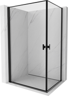 Cabine de douche pivotante Mexen Mist-B Duo 80 x 70 cm, cadre noir, noir - 8A2-080L-070P-70-70