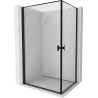 Mexen Mist-B Duo cabine de douche pivotante 90 x 80 cm, cadre noir, noir - 8A2-090L-080P-70-70