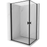 Mexen Mist-B Duo cabine de douche battante 100 x 90 cm, cadre noir, noir - 8A2-100L-090P-70-70