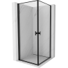 Cabine de douche pivotante Mexen Mist-B Duo 100 x 100 cm, cadre noir, noir - 8A2-100L-100P-70-70