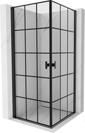 Cabine de douche pivotante Mexen Mist-B Duo 80 x 80 cm, grille noire, noir - 8A2-080L-080P-70-77
