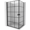 Mexen Mist-B Duo cabine de douche pivotante 90 x 80 cm, grille noire, noire - 8A2-090L-080P-70-77