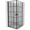 Cabine de douche pivotante Mexen Mist-B Duo 100 x 100 cm, grille noire, noir - 8A2-100L-100P-70-77