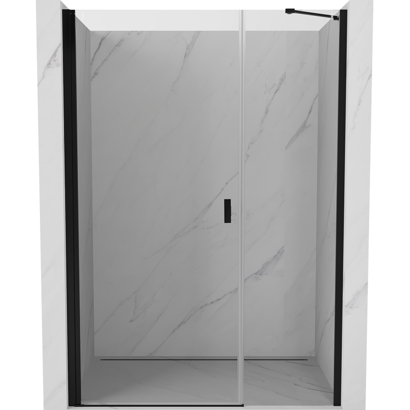 Mexen Mist-B porte de douche battante 120 cm, transparent, noir - 8A2-120-001-70-00