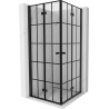 Mexen Mist-F Duo cabine de douche pliante 110 x 110 cm, grille noire, noir - 8A6-110L-110P-70-77