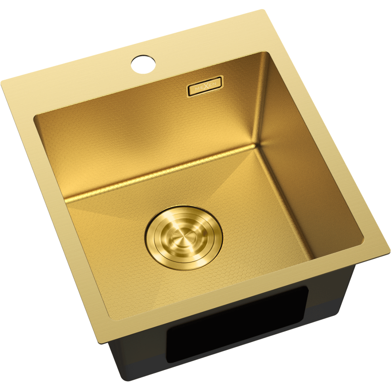 Mexen Solix évier en acier inoxydable 1 bac 400 x 450 mm, doré HC - 6401401000-55HC