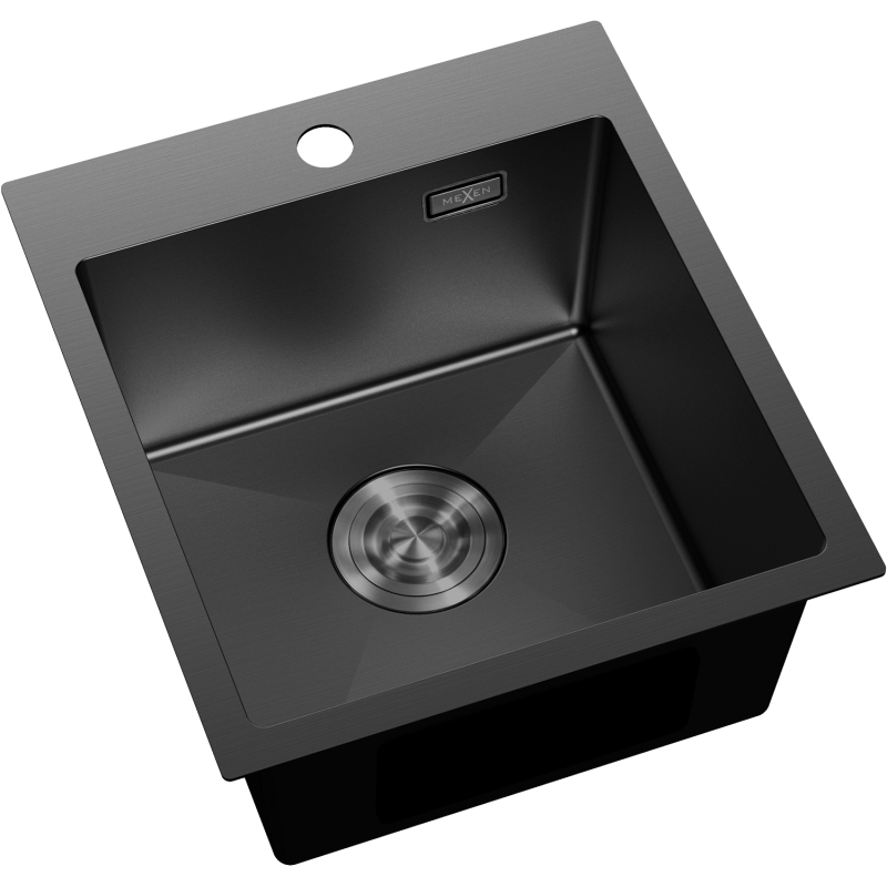 Mexen Solix évier en acier inoxydable 1 bac 400 x 450 mm, noir - 6401401000-70