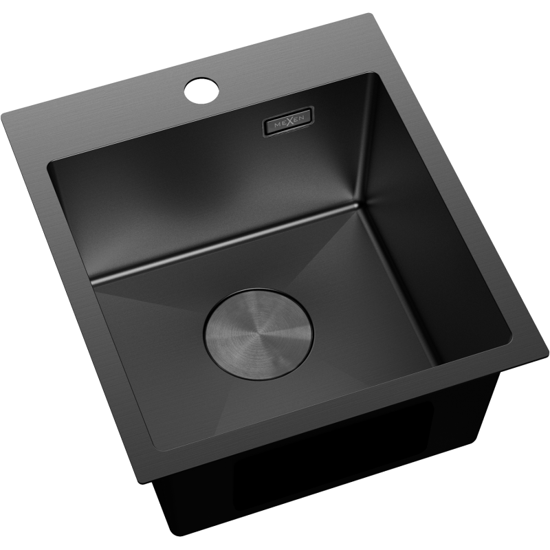 Mexen Solix évier en acier inoxydable 1 bac 400 x 450 mm, noir - 6401401000-70