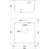 Mexen Solix évier en acier inoxydable à 1 bac 400 x 450 mm, noir HC - 6401401000-70HC