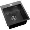 Mexen Solix évier en acier inoxydable à 1 bac 400 x 450 mm, noir HC - 6401401000-70HC