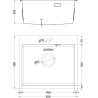 Mexen Solix évier en acier inoxydable 1 bac 500 x 450 mm, cuivre HC - 6402501000-65HC