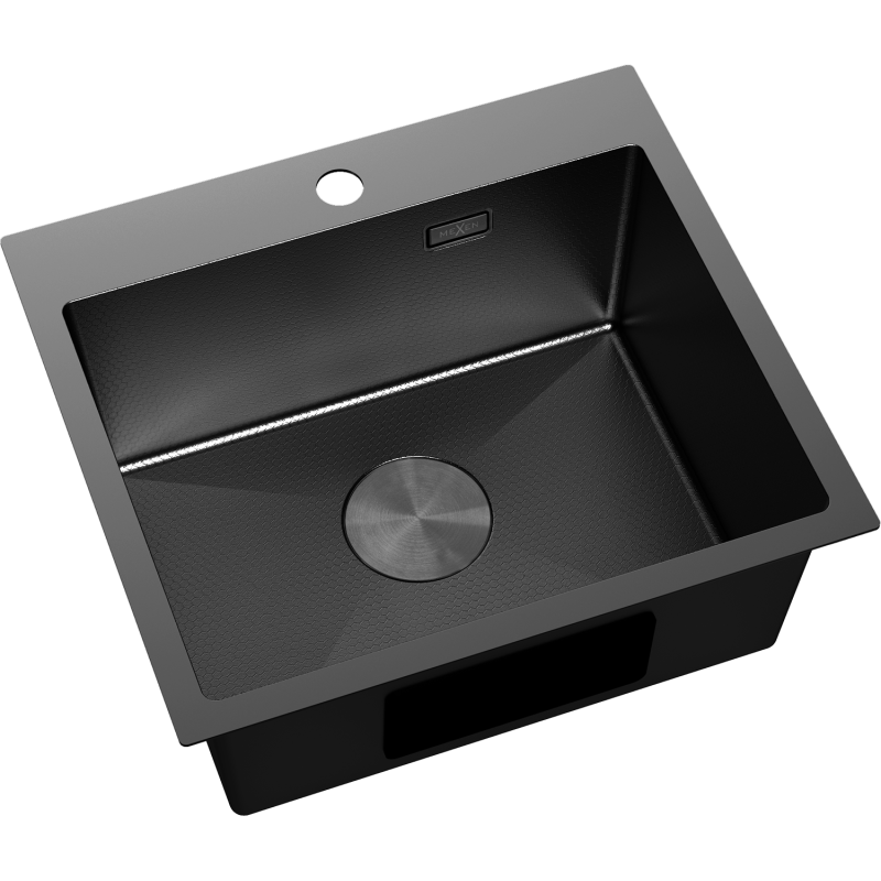 Mexen Solix évier en acier inoxydable 1 bac 500 x 450 mm, noir HC - 6402501000-70HC